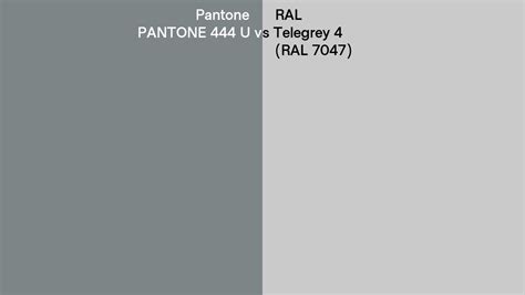 Pantone 444 U Vs RAL Telegrey 4 RAL 7047 Side By Side Comparison