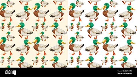 Seamless Background Design With Ducks Stock Vector Image Art Alamy