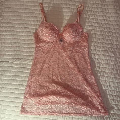 Silky Pink Rampage Lace Lingerie Comfy Fitted Top Xx Depop