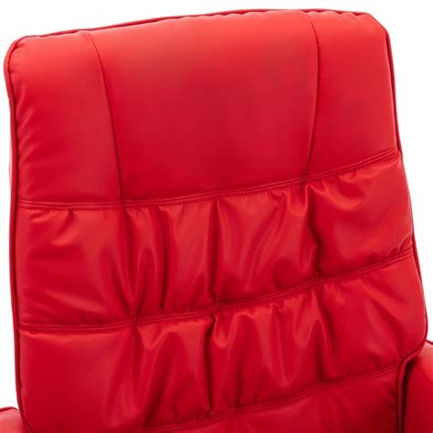 Aimee Store Fauteuil Inclinable Avec Repose Pied Rouge Similicuir Type