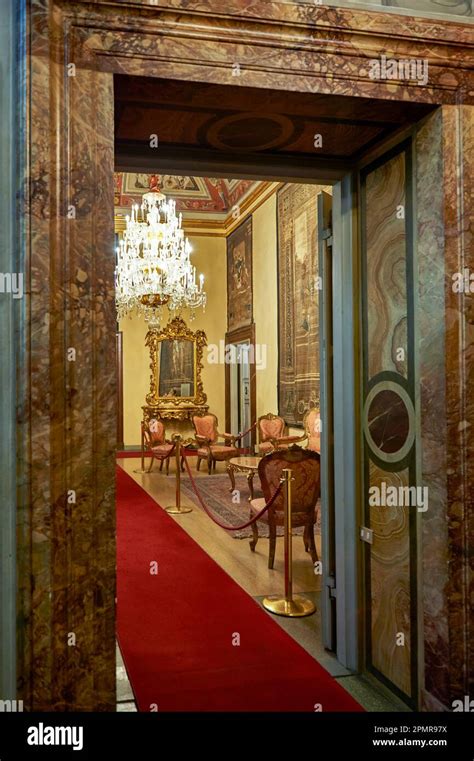 Impressive Interior Of Palazzo Medici Riccardi In Florence Italy Stock