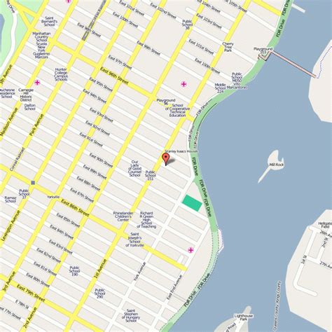 New York map upper east side - ToursMaps.com