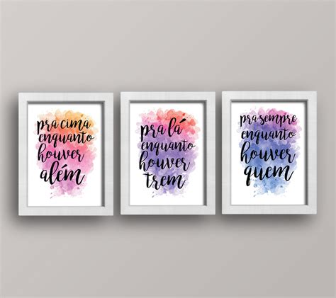 Kit de quadros decorativos Frases Motivação A3 30x40 k09 no Elo7