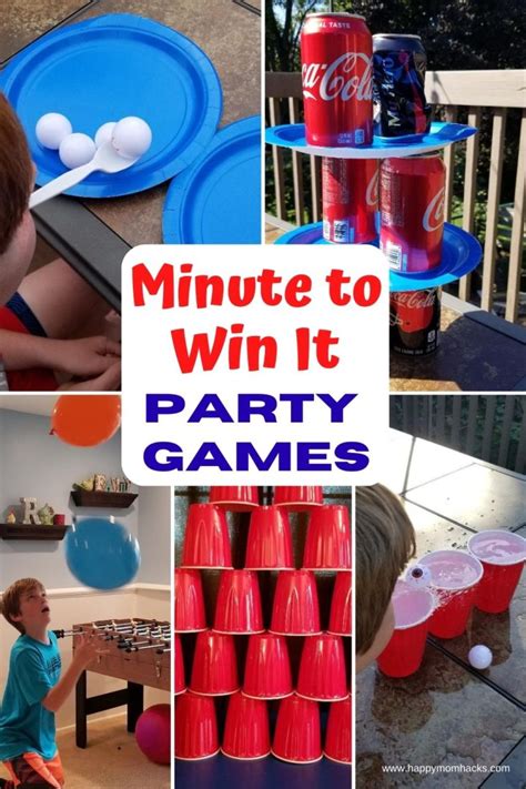 Minute to Win it Games for Parties | Happy Mom Hacks