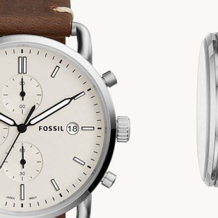 Fossil Fs The Commuter Chronograph Brown Leather Round Watch For