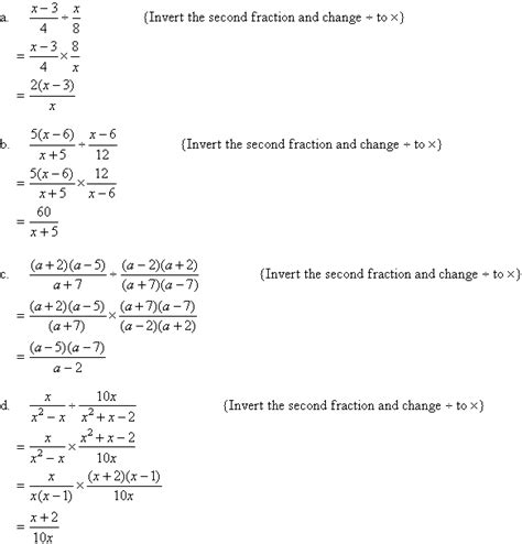 Dividing Fractions Examples