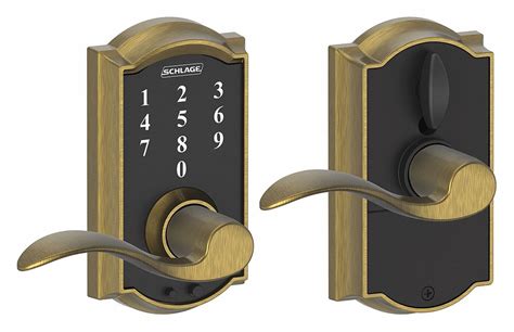 SCHLAGE RESIDENTIAL, Touch Screen Keypad, Brass, Electronic Keyless ...