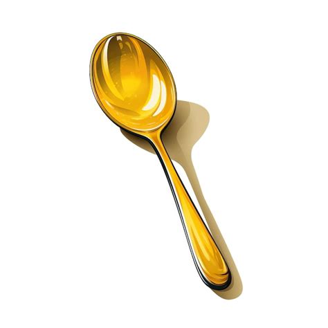 Premium Photo Yellow Color Spoon Handdrawn Vector White Background Iso