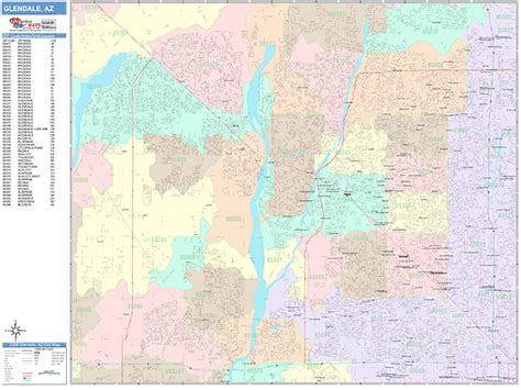 Glendale Arizona Wall Map Color Cast Style By Marketmaps