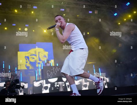 British Rapper Aitch Performing On The Pyramid Stage At The