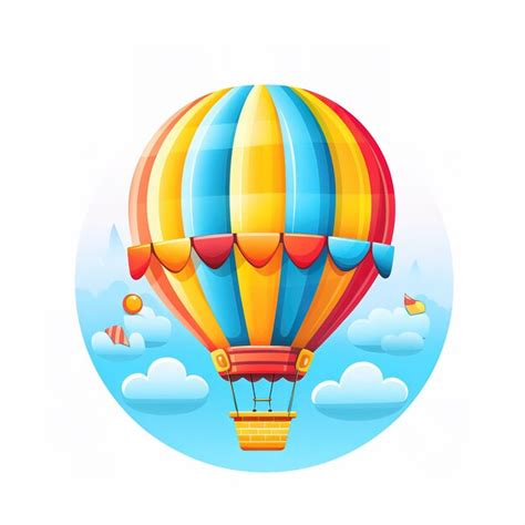 Premium Ai Image Cute Cartoon Hot Air Balloon
