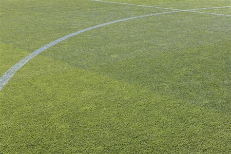 Premium Photo Soccer Field Of Natural Grass Seeing The Part Of The Center Of The Field Concept