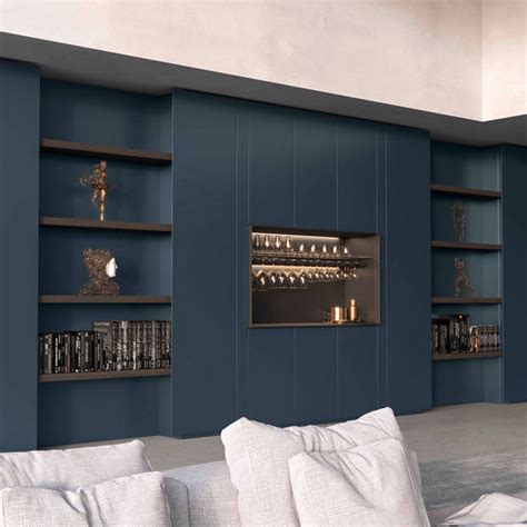 Contemporary Living Room Wall Unit Dress Code Olivieri Oak