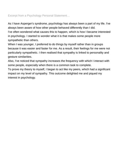 Psychology Personal Statement - Oxbridge Mind