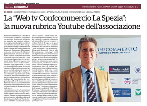 Confcommercio La Spezia La Web Tv Di Confcommercio La Nuova Rubrica