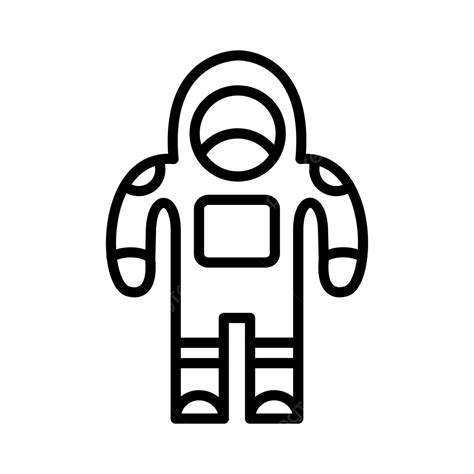 Astronaut Suit Line Icon Vector Astronaut Spaceman Nasa Png And