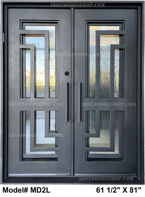 Unica Contemporary Double Steel Door Operable Glass In Black Left Hand