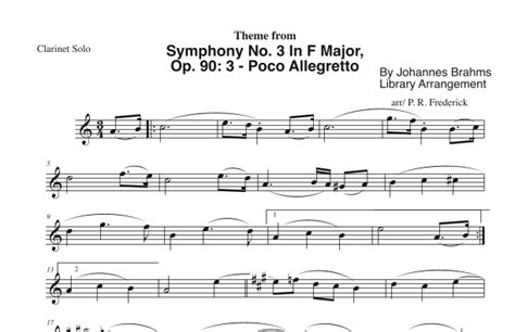 Symphony No 3 In F Major Op 90 3 Poco Allegretto Arr P R