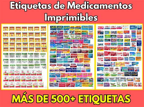 Etiquetas De Medicamentos Imprimibles Estuche De Pastillas Etsy