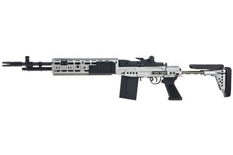 Cyma Metal M14 Ebr Aeg Enhanced Battle Airsoft Rifle Silver Ehobbyasia