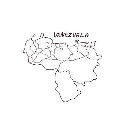 Handgezeichnete Doodle Karte Von Venezuela Vektor Illustration