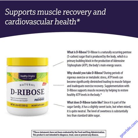 Natural D Ribose Powder Heart Support Supplement Enhanced Energy Oz