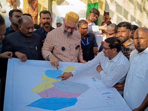 Hyderabad Owaisi Inaugurates Water Pipeline Works In Bahadurpura