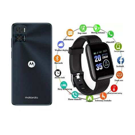 Smartphone De 4gb Con 128gb Motorola E22 Negro Con Reloj Walmart En Línea