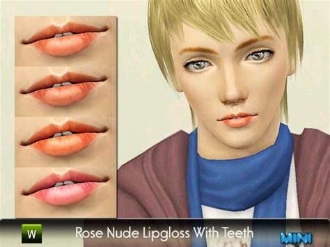 The Sims Resource Rose Nude Lipgloss With Teeth F M