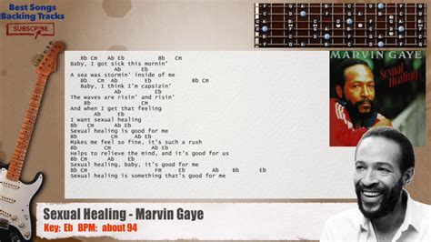 🎸 Sexual Healing Marvin Gaye Guitar Backing Track With Chords And Lyrics Youtube