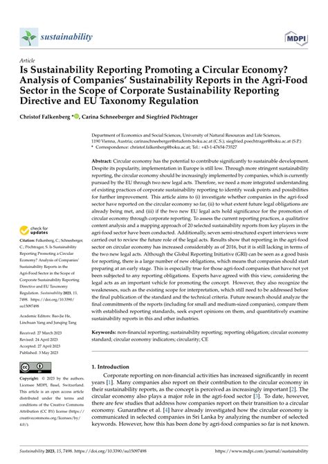 Pdf Is Sustainability Reporting Promoting A Circular Economy