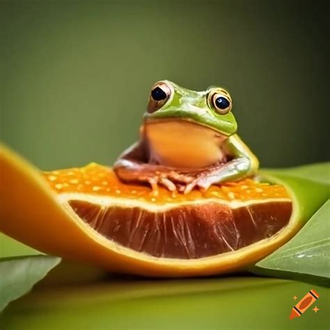 Orange Frog On A Leaf On Craiyon