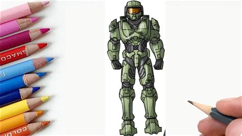 How To Draw New Master Chief From Halo Fortnite Skin Step By Step