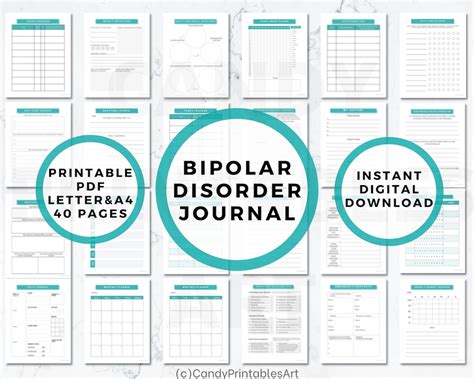 Bipolar Disorder Journal Bipolar Mood Tracker Daily Productivity