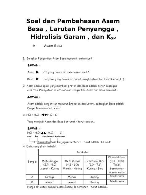 PDF Soal Dan Pembahasan Asam Basa DOKUMEN TIPS