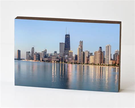 Chicago Skyline at Sunrise Chicago Wall Art Photo Wood | Etsy