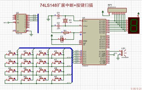 【proteus仿真】51单片机4x4矩阵按键扫描数码管0 F显示51单片机按下16个按键液晶分别显示0 F Csdn博客