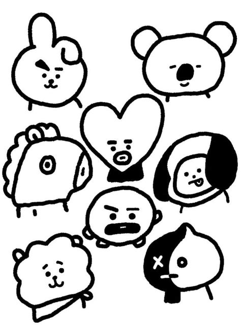 Dibujos Para Colorear BT21 Y Pintar WONDER DAY Dibujos Para