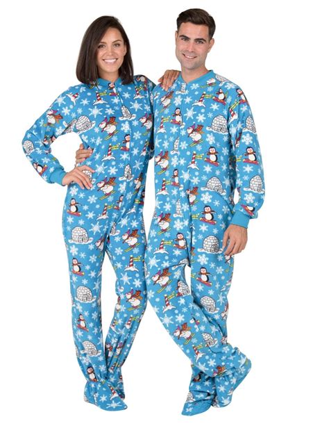 Footed Pajamas Winter Wonderland Adult Fleece One Piece Adult