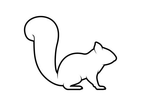 squirrel outline vector silhouette 21623299 Vector Art at Vecteezy