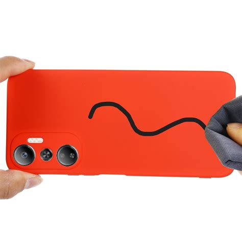 For Infinix Hot G X Pure Color Liquid Silicone Shockproof Phone Case Red Alexnld