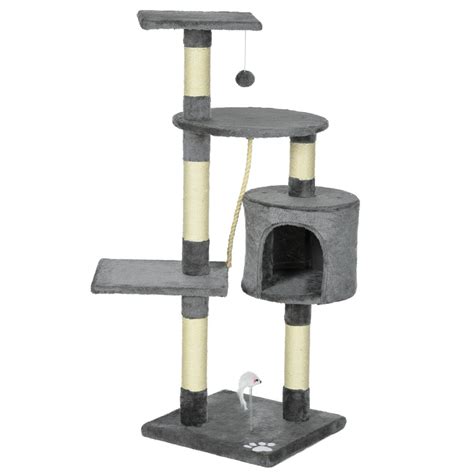 Pawhut 44inch Scratching Cat Tree Multi Level Activity Center Kitty