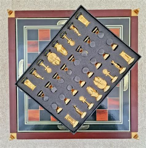 FRANKLIN MINT THE Treasures Of Tutankhamun Deluxe King Tut Chess Set