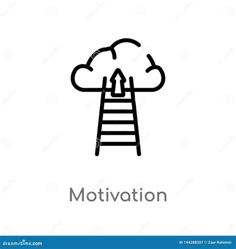 Outline Motivation Vector Icon Isolated Black Simple Line Element