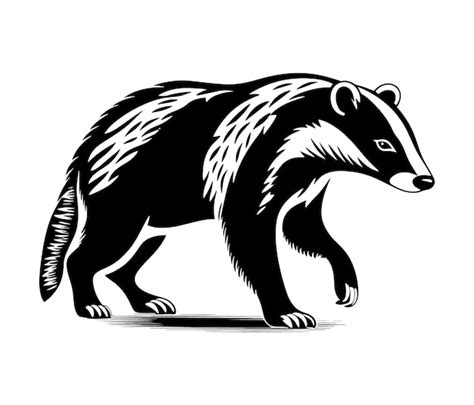 Premium Vector Badger In Silhouette Vector Illustration