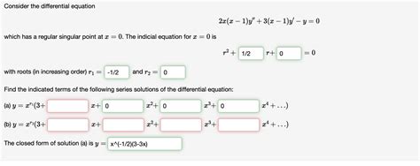 Solved Consider The Differential Equation Which Solutioninn