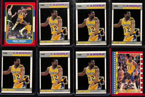 Lot Detail Lot Of Magic Johnson Basketball Cards W Fleer