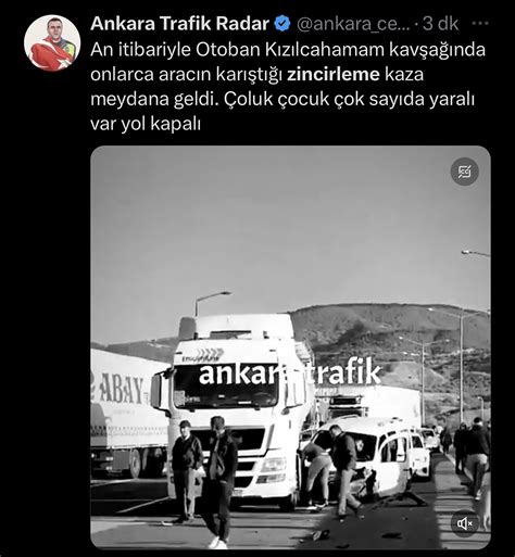 ankarada zincirleme trafik kazası inci sözlük