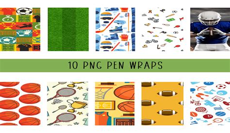 10 Digital Sports Themed Png Pen Wraps Graphic By Werk It Girl Supply