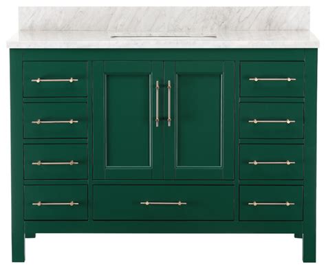 Kendall Emerald Green Bathroom Vanity Transitional Bathroom